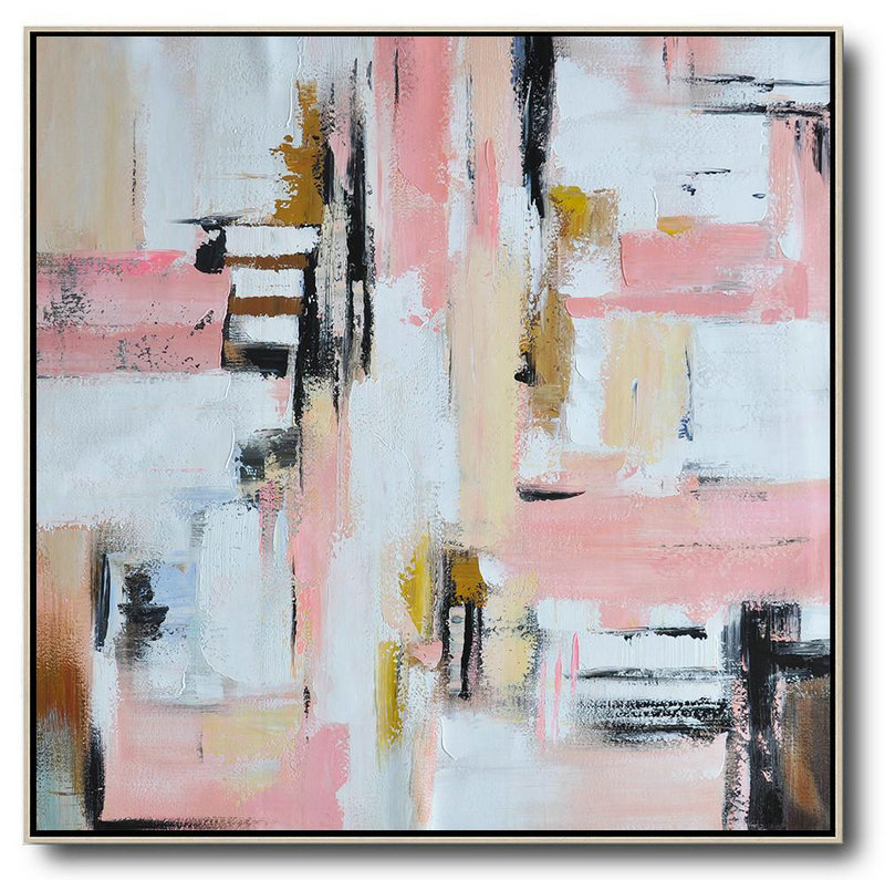 Original Artwork Extra Large Abstract Painting,Oversized Contemporary Art,Abstract Paintings On Sale,Pink,White,Yellow,Brown.etc